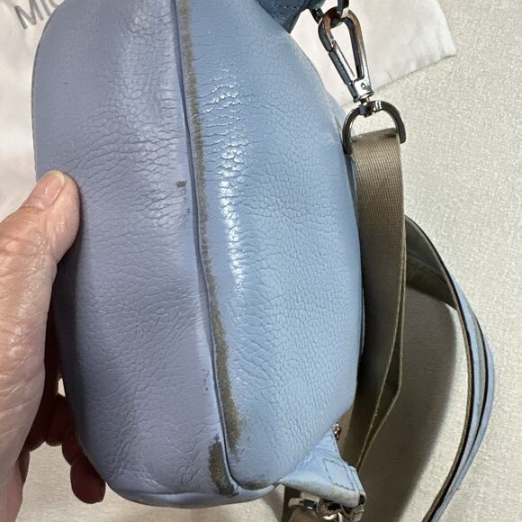 Michael Kors Erin Small Convertible Backpack Sky Blue Studded Leather - Picture 16 of 16